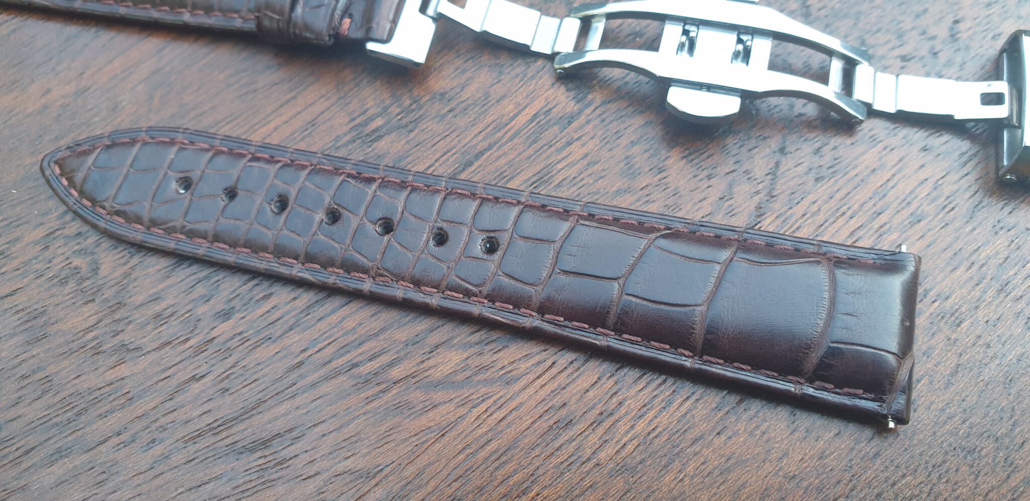 Alligator Leather Watch Strap / Clasp