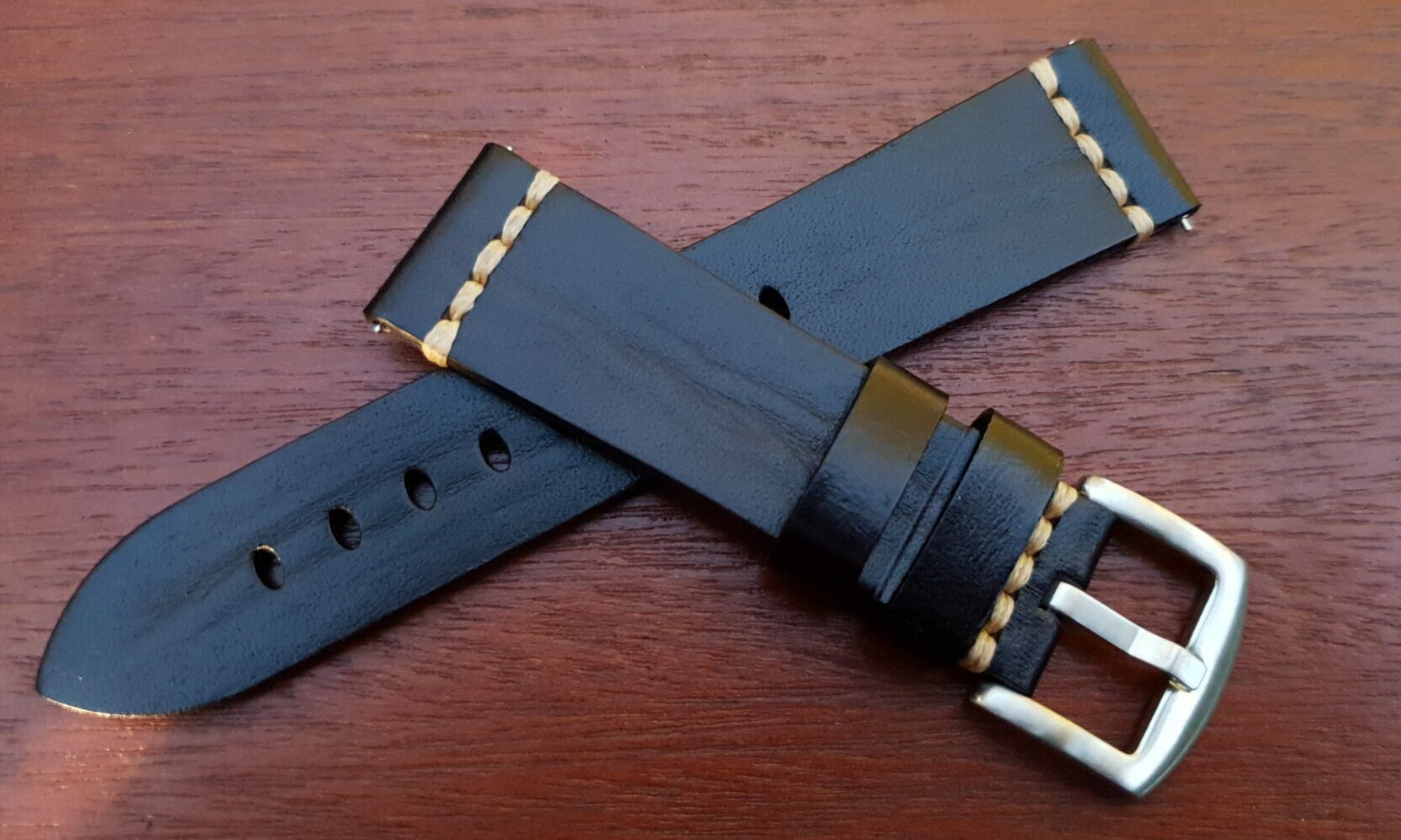 black italian calf leather wrapped watch band australia