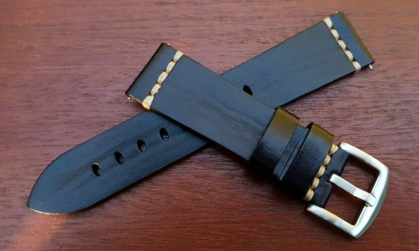black italian calf leather wrapped watch band australia