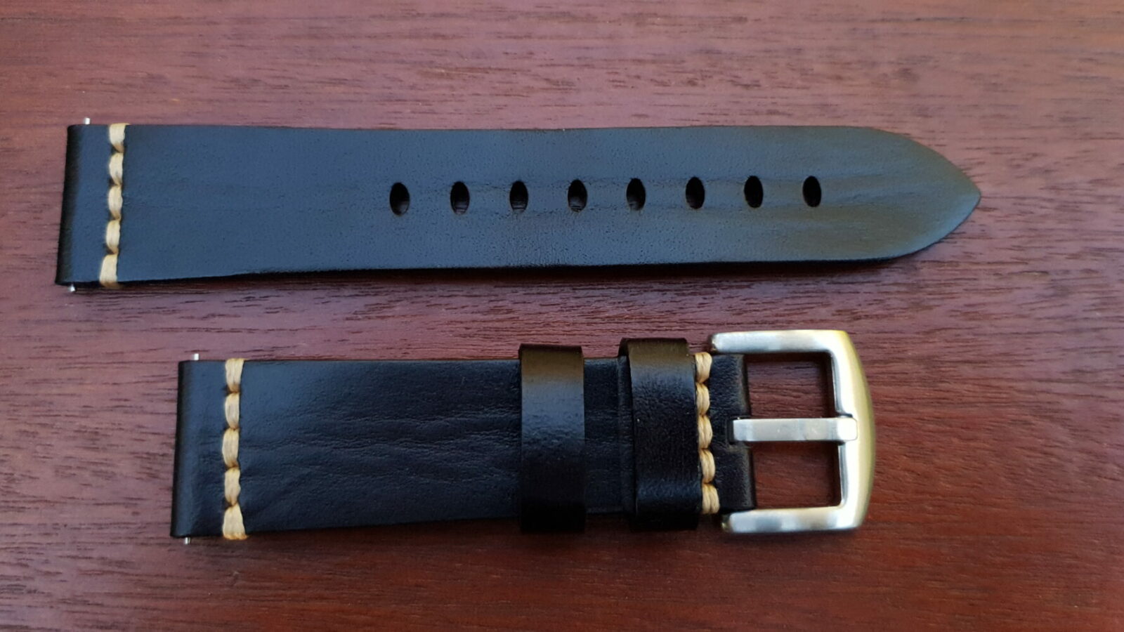flaxton australia black leather watch strap