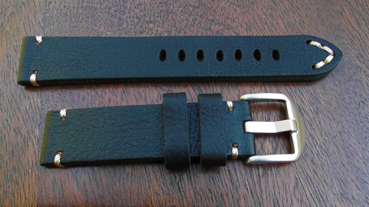 ninderry top grain leather watch strap stainless steel buckle