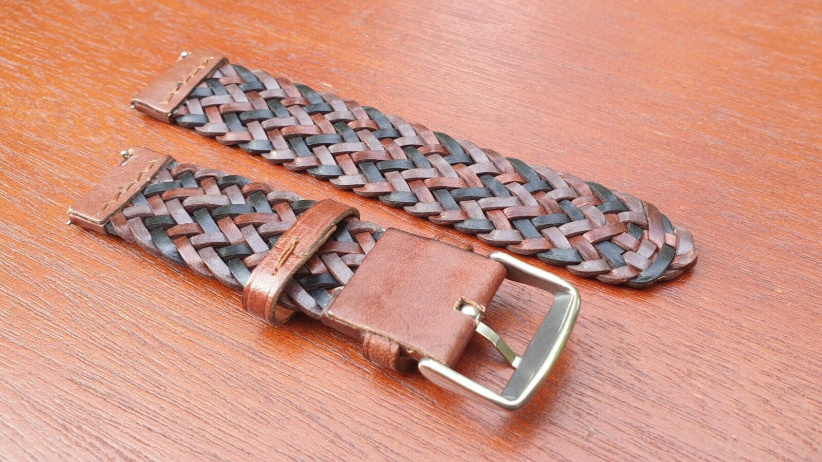 braided leather watch strap multi coloured