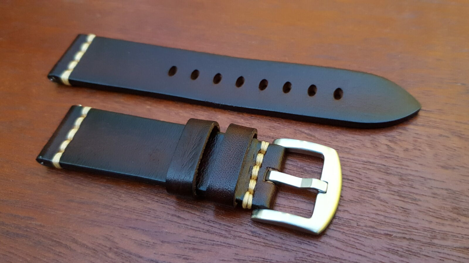 flaxton iItalian calf leather watch strap brown