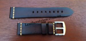 brown italian calf leather watch band