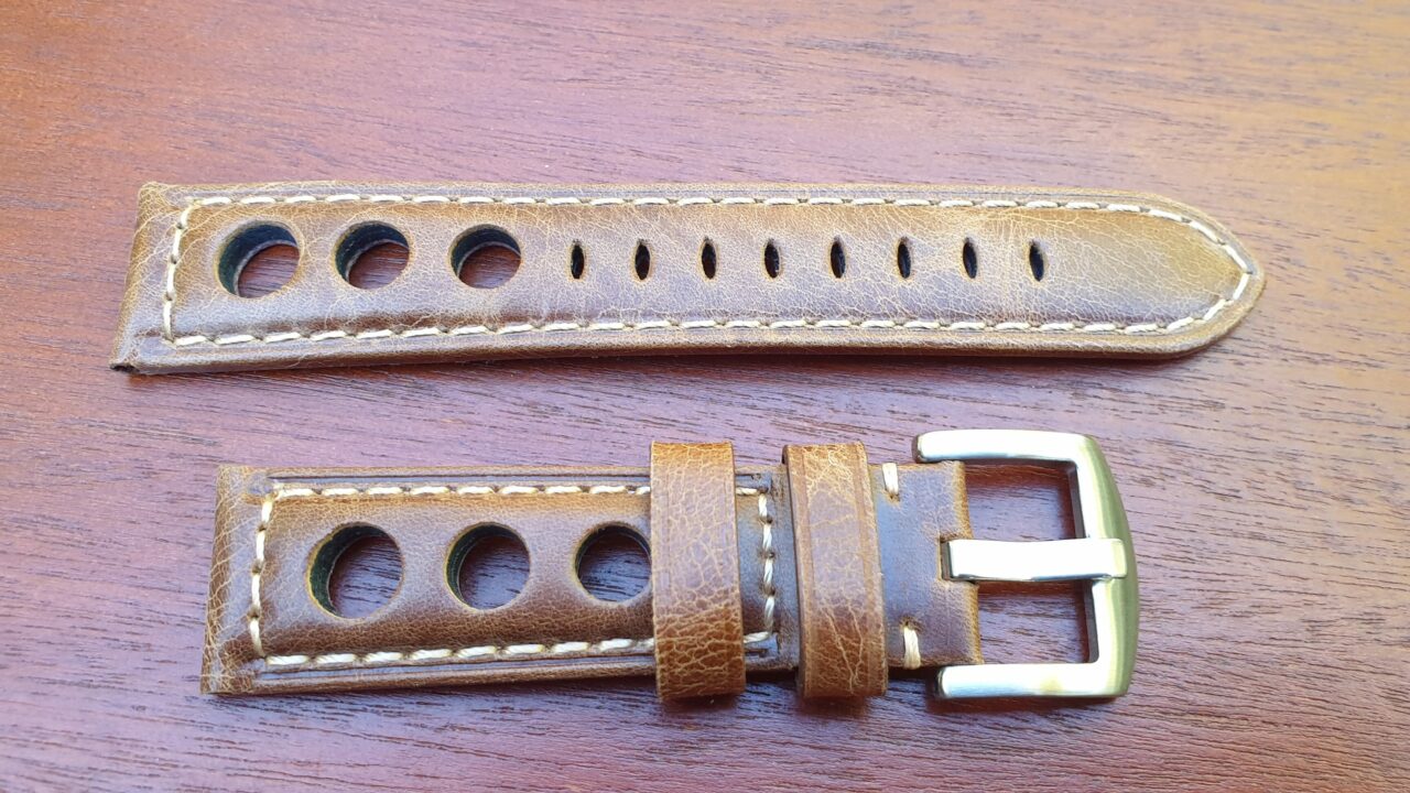 conondale light brown leather rally watch strap 3 hole