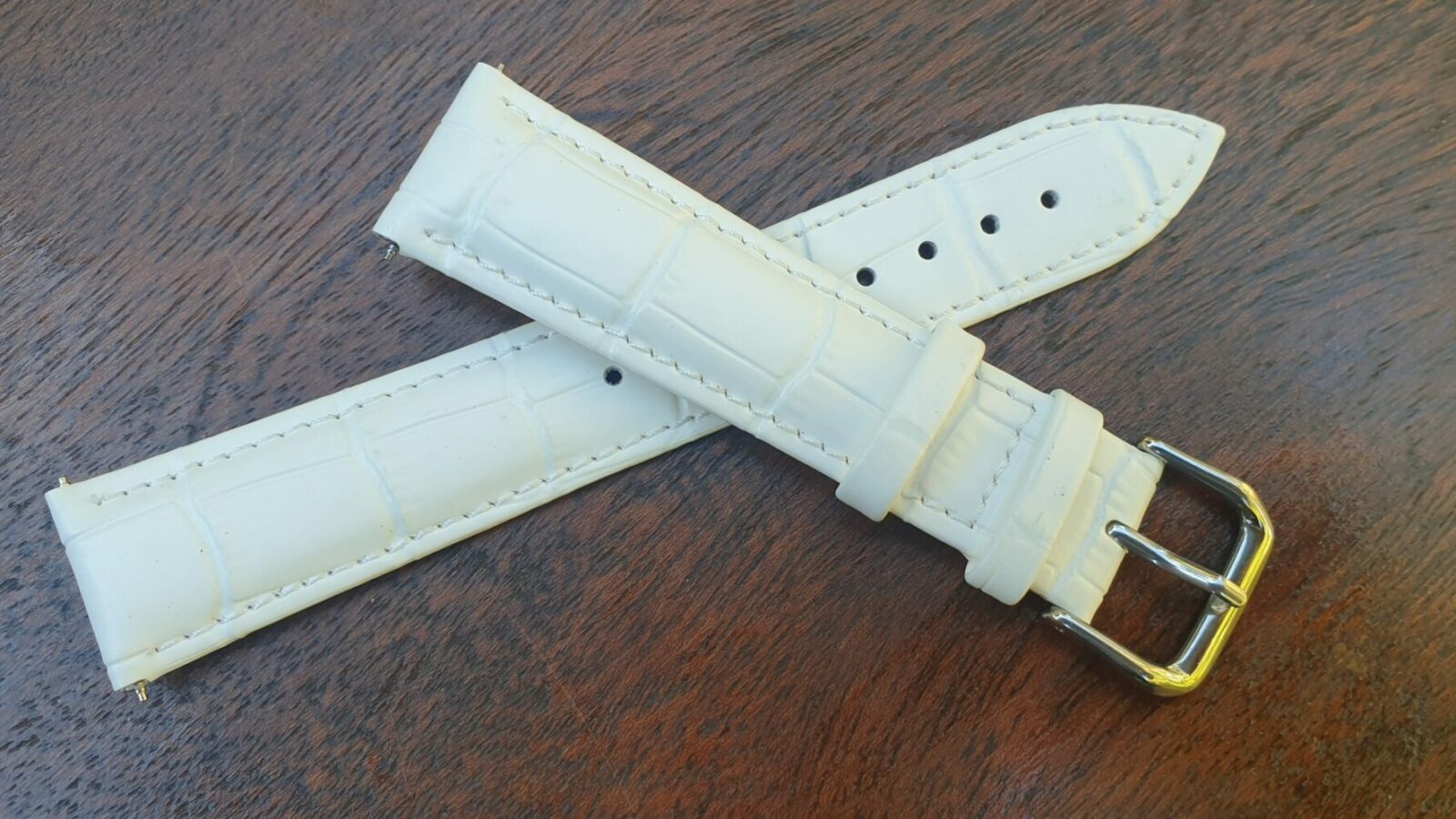 Noosa white leather watch band
