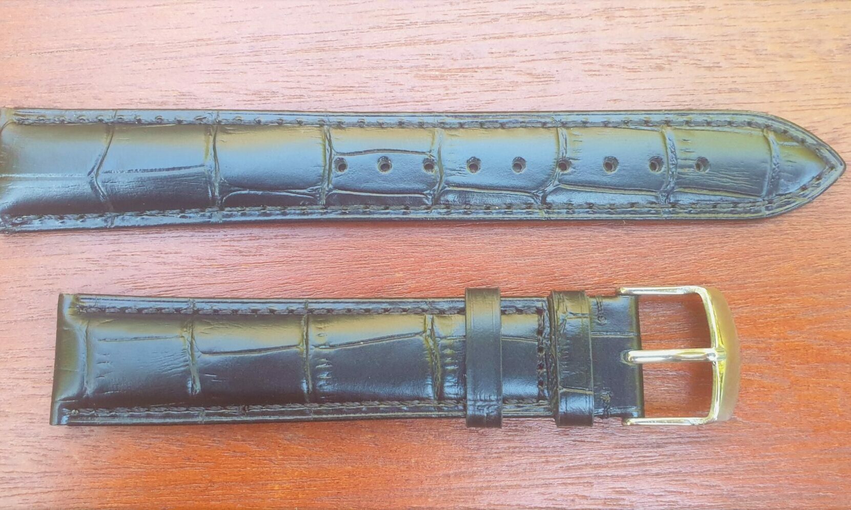 extra long leather strap black