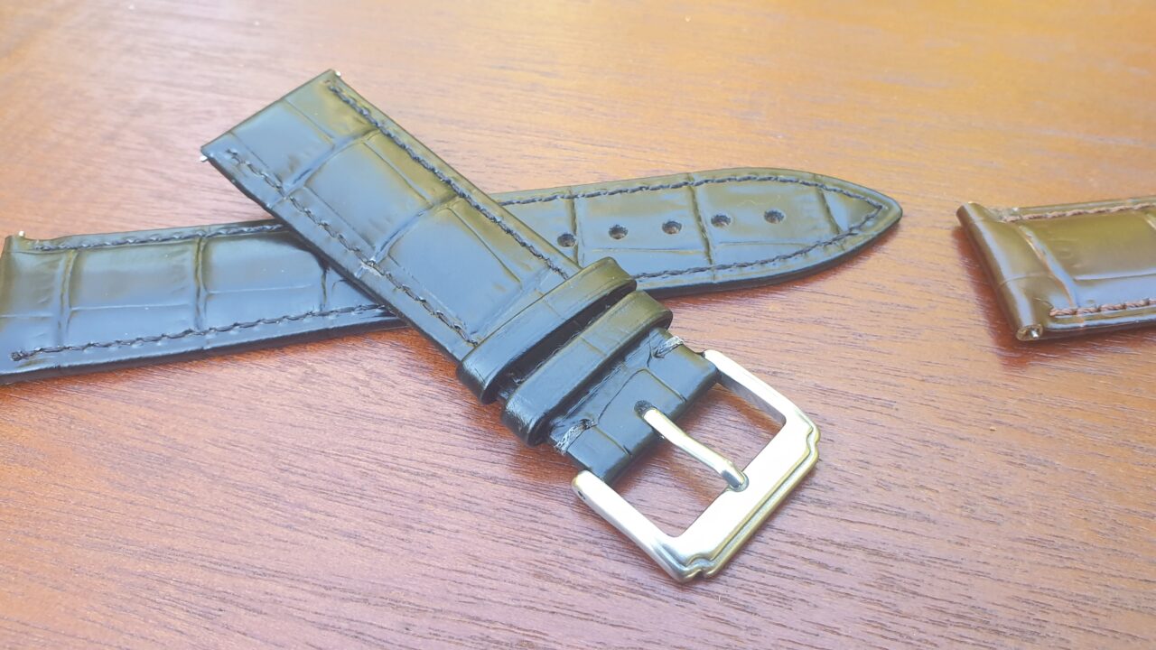coolum black leather watch band