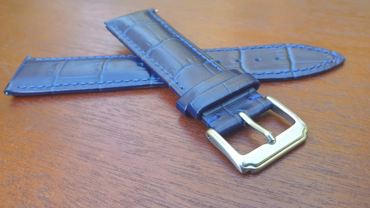 coolum blue leather watch strap