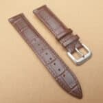 brown alligator pattern leather watch strap