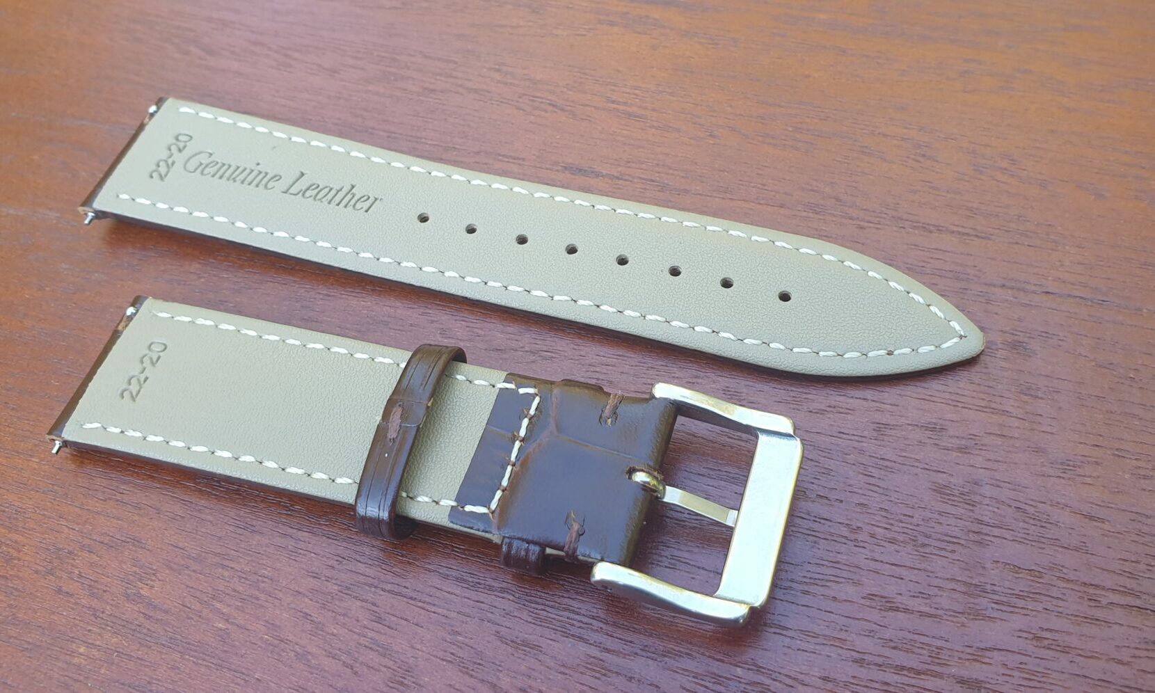 coolum brown leather watch strap rear