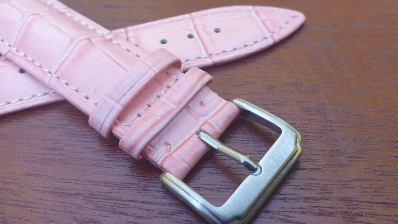 coolum pink leather band