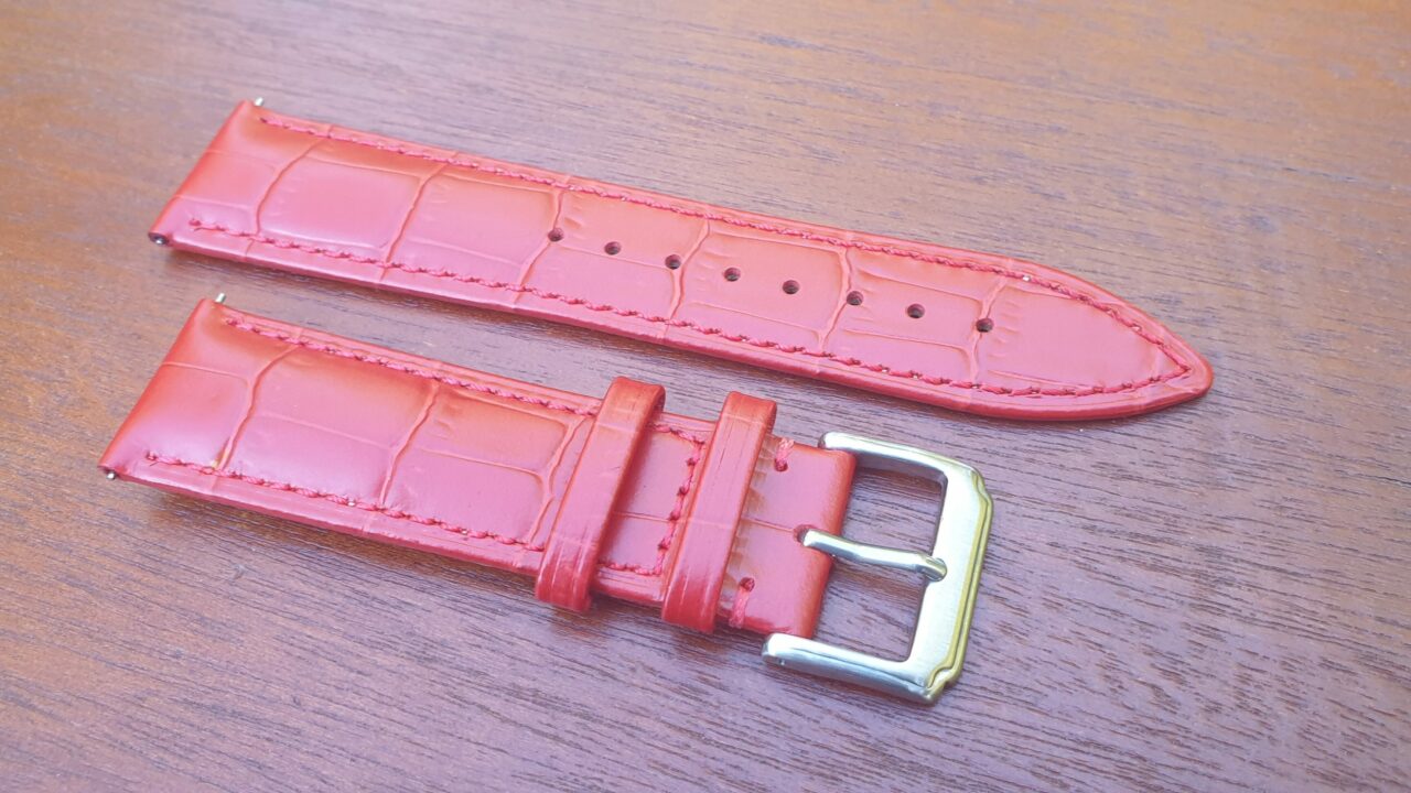 Coolum red leather band