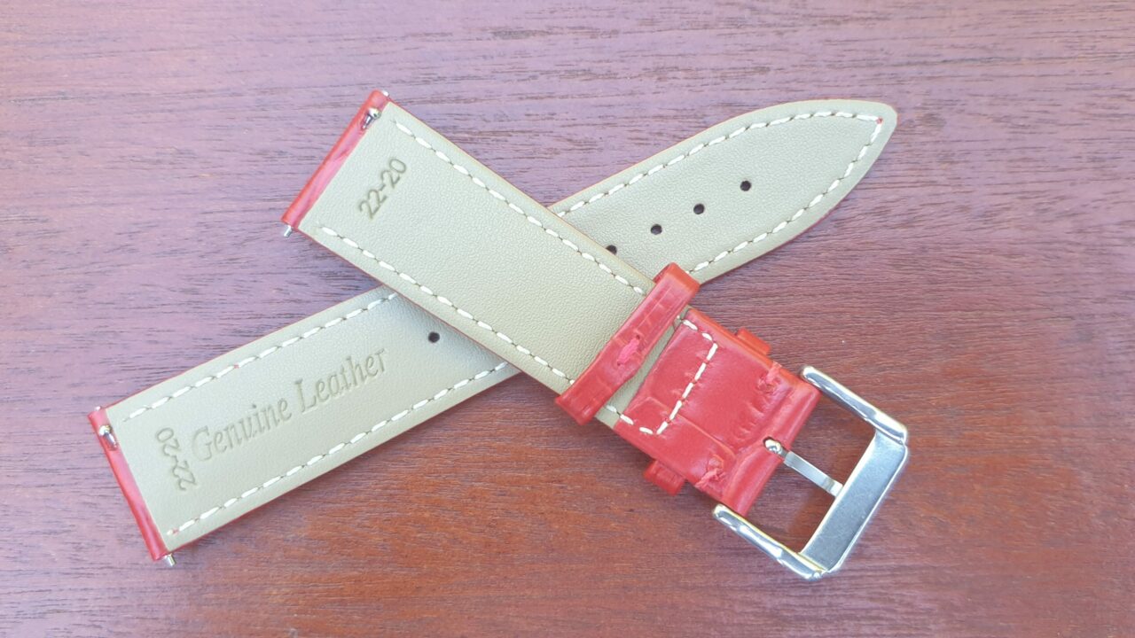 coolum red rear of watch strap