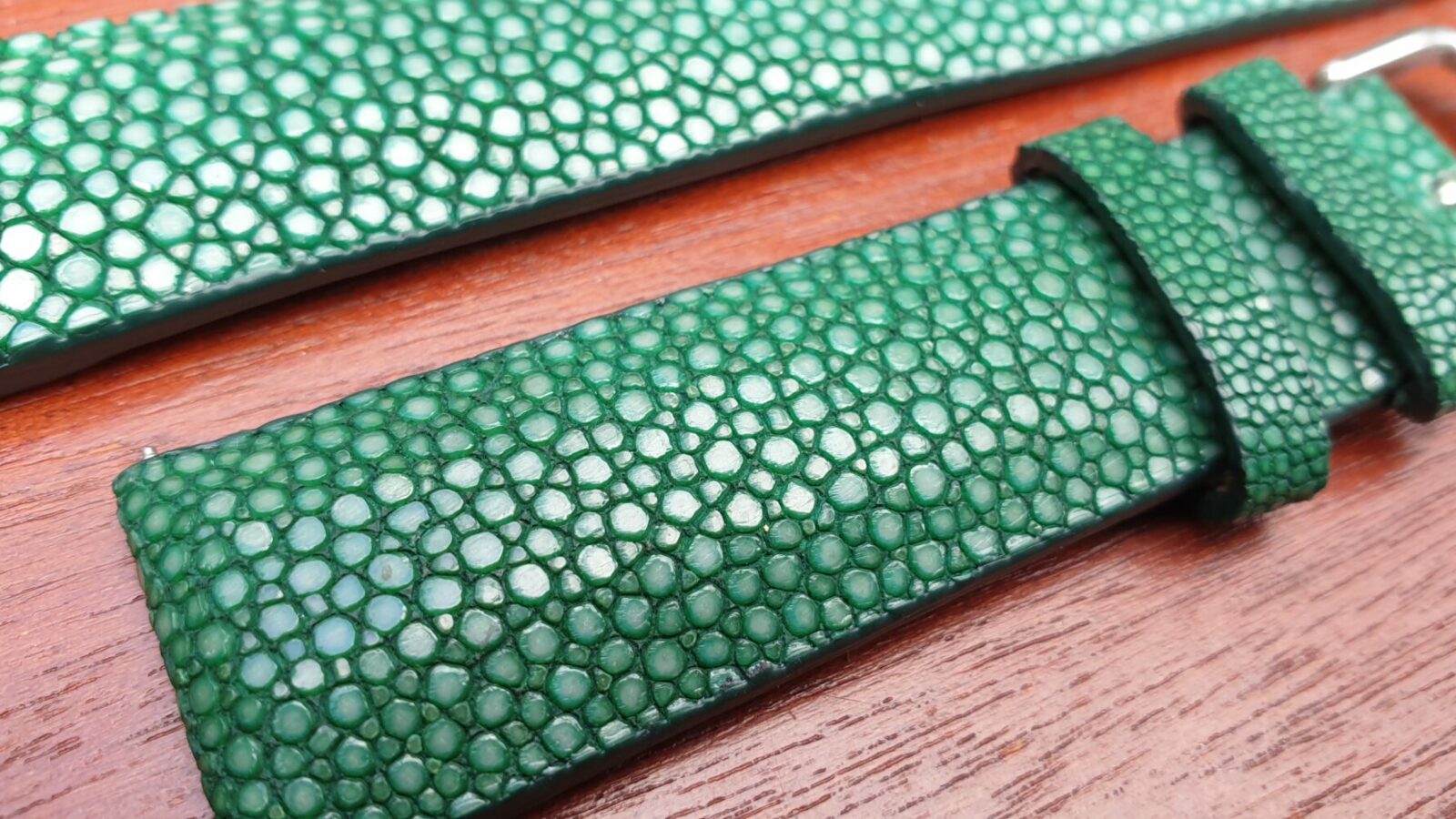 Stingray Green watch strap closeup