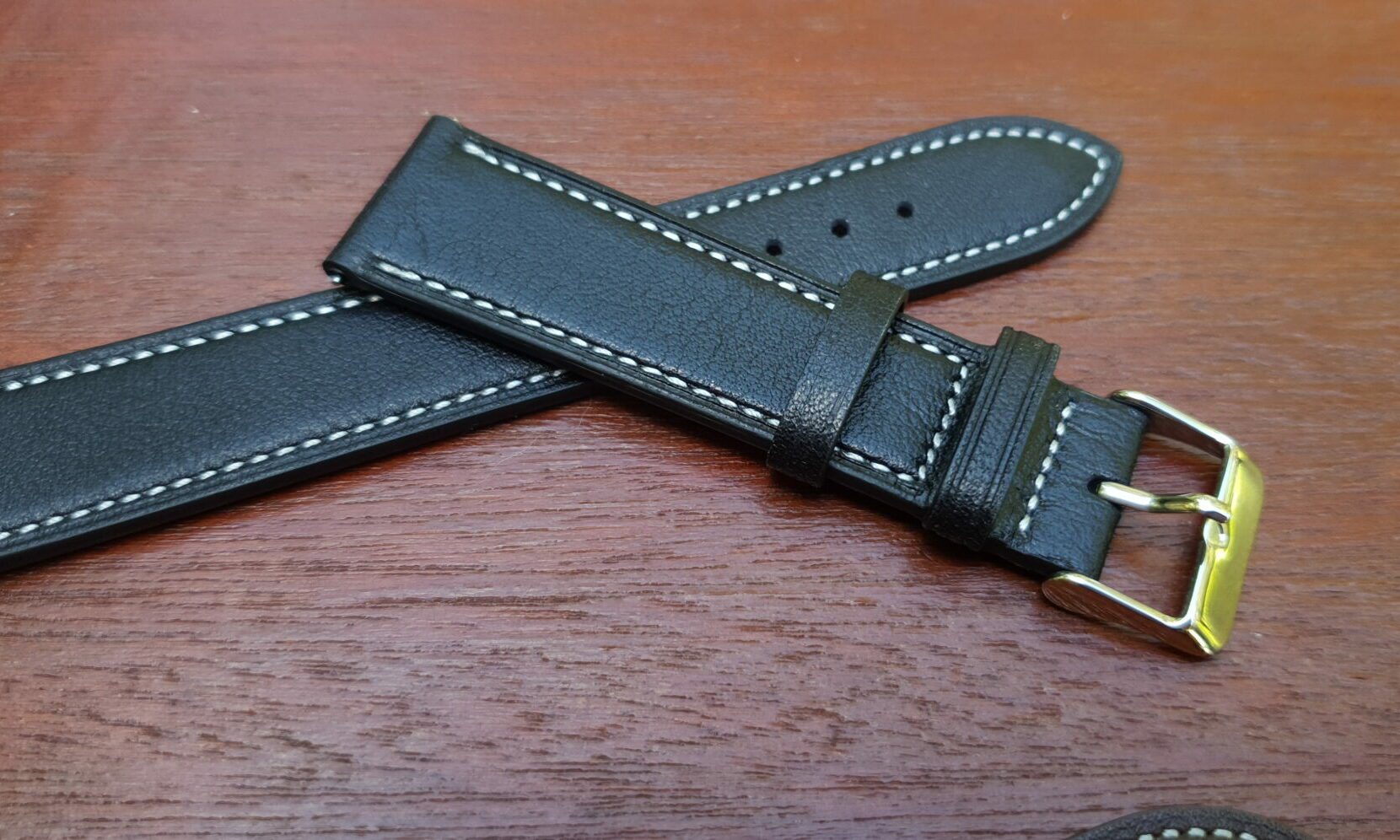soft calf leather black strap