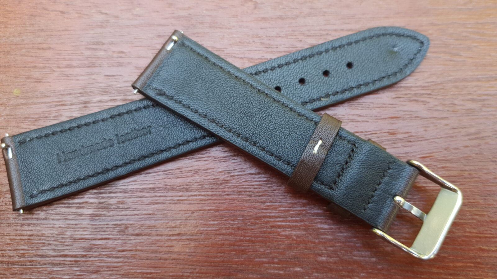 Soft Calf Leather Brown watch band rear