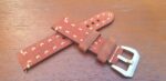 Winton Red cross stitched handmade leather watch band