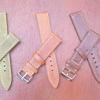 raw vented leather watch strap with quick release
