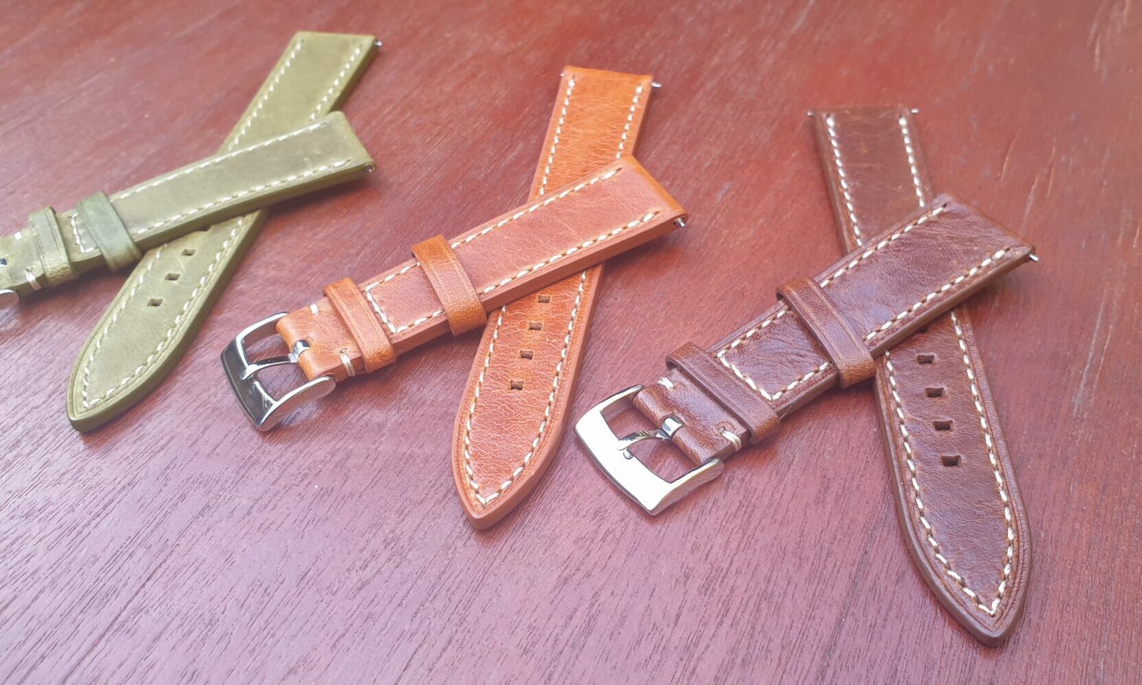 Raw Vented leather watch band