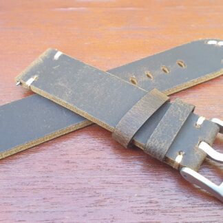 handmade raw vented top grain leather watch strap