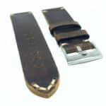 vintage style raw leather watch strap vented underside