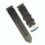 Vented leather watch strap laying flat