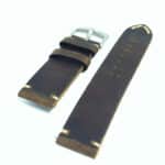 Vintage style leather watch strap raw edges