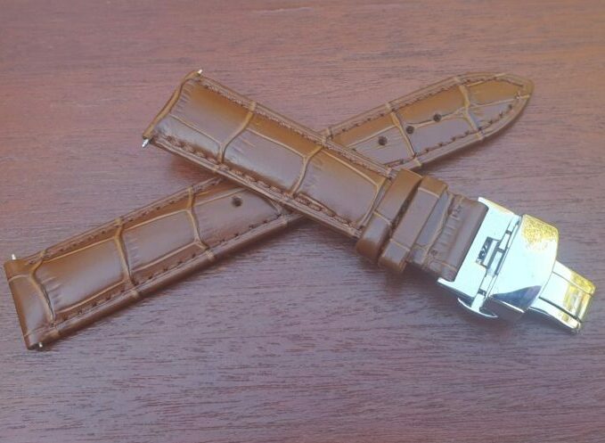 Maleny Classic Alligator Pattern Brown Leather Watch Strap / 16mm 18mm ...