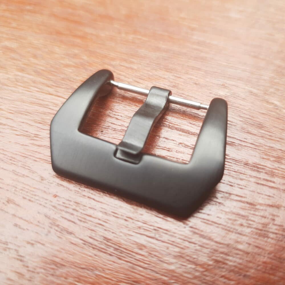 large matt black watch buckle