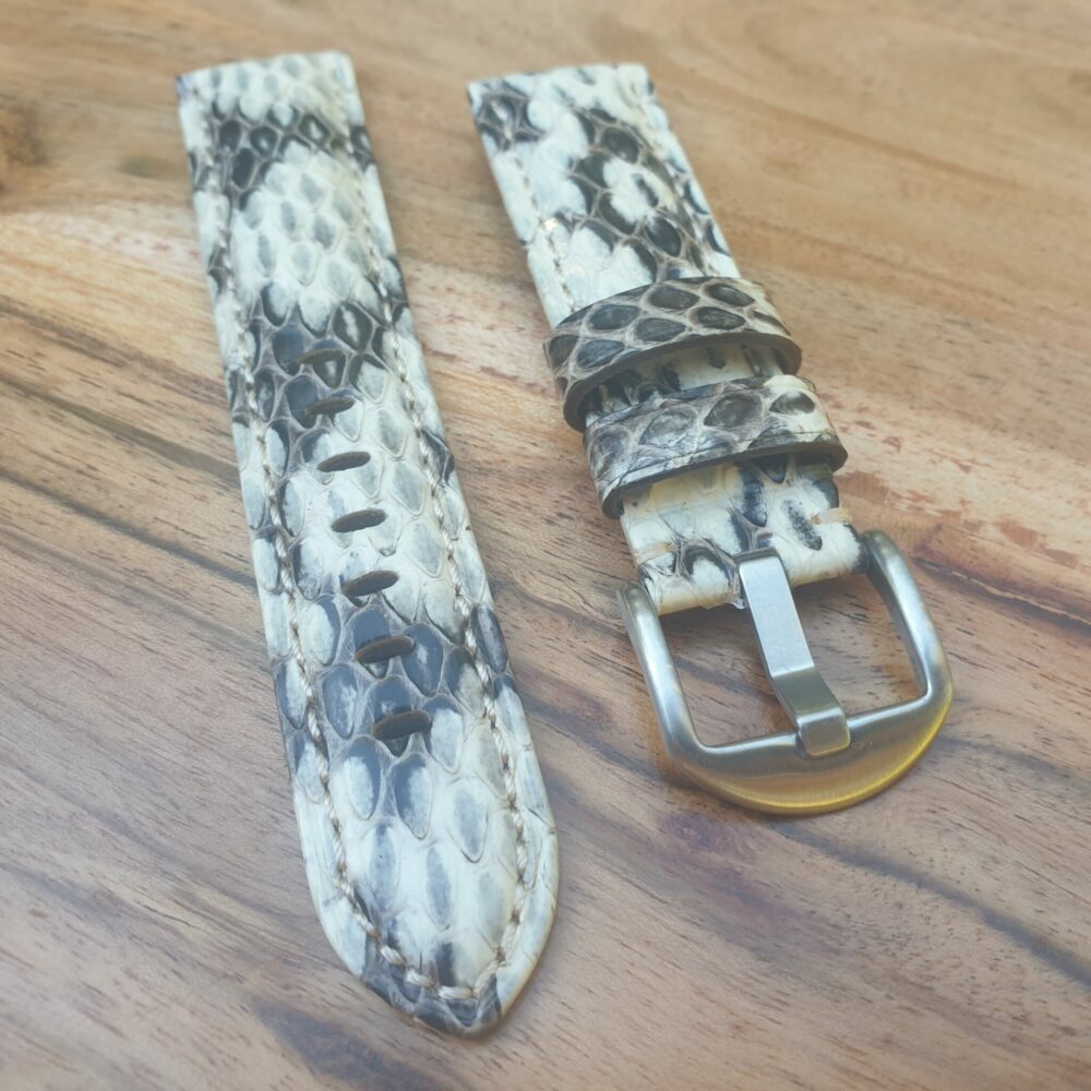 Snake Skin / Python Watch Strap with stainless steel buckle