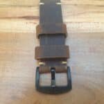 Cooroy handmade leather watch band Black Brushed Buckle