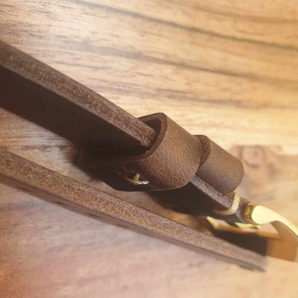 Cooroy Raw Leather Watch Strap Sideview Close Up