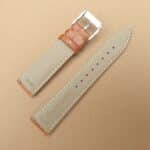 Coolum Tan Underside of leather watch strap showing quick release spring bars