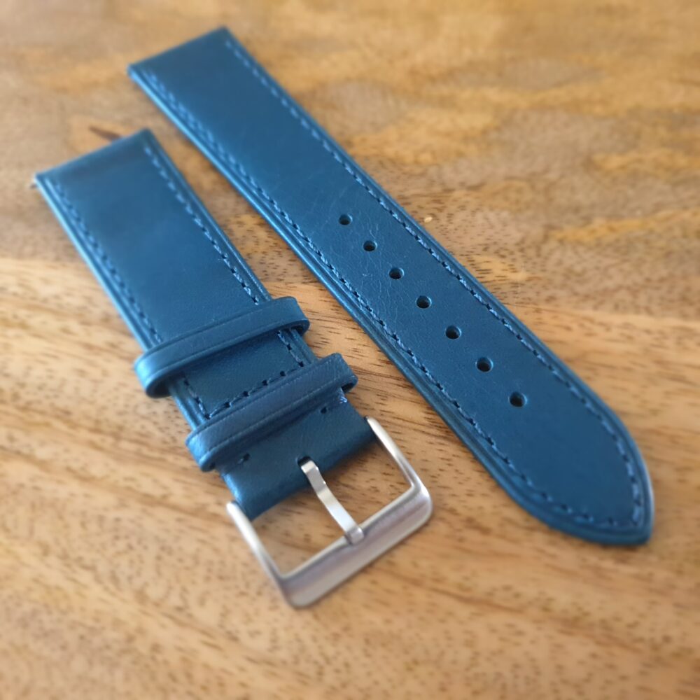leather watch strap colour blue