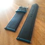 underside of a leather watch band