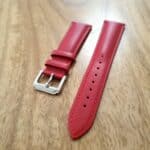 red leather watch band silver buckle mm