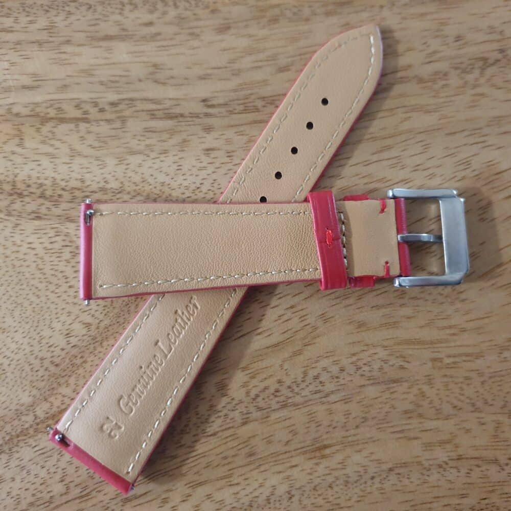 Coolum Plain Red watch band Underside
