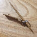 edge view of leather watch strap showing thickness