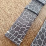 closep of crocodile watch strap skin