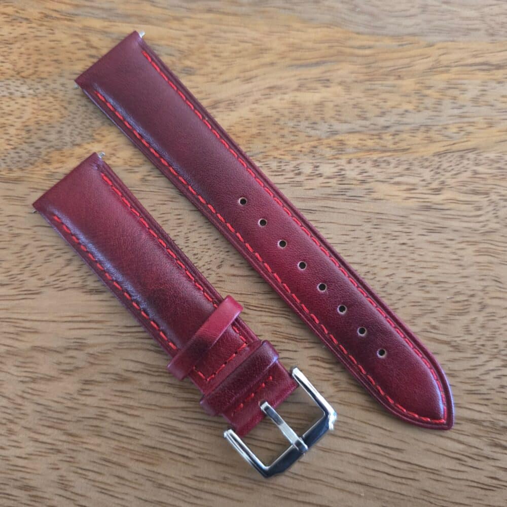 vintage red leeather watch strap both pieces