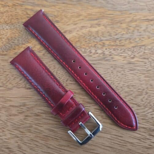 vintage red leeather watch strap both pieces