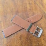 Leather watch strap underside