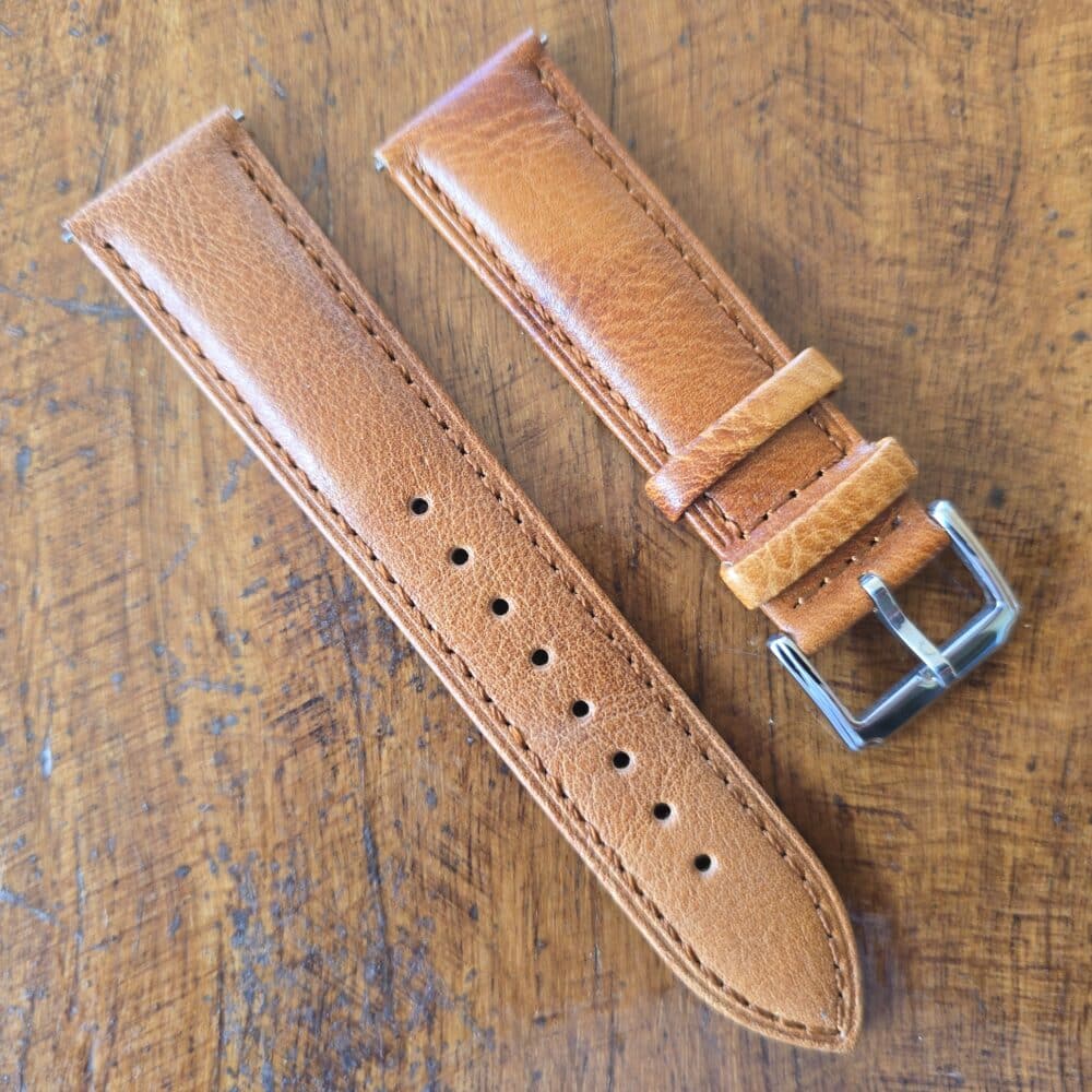 vegeatble-tan leather watch band